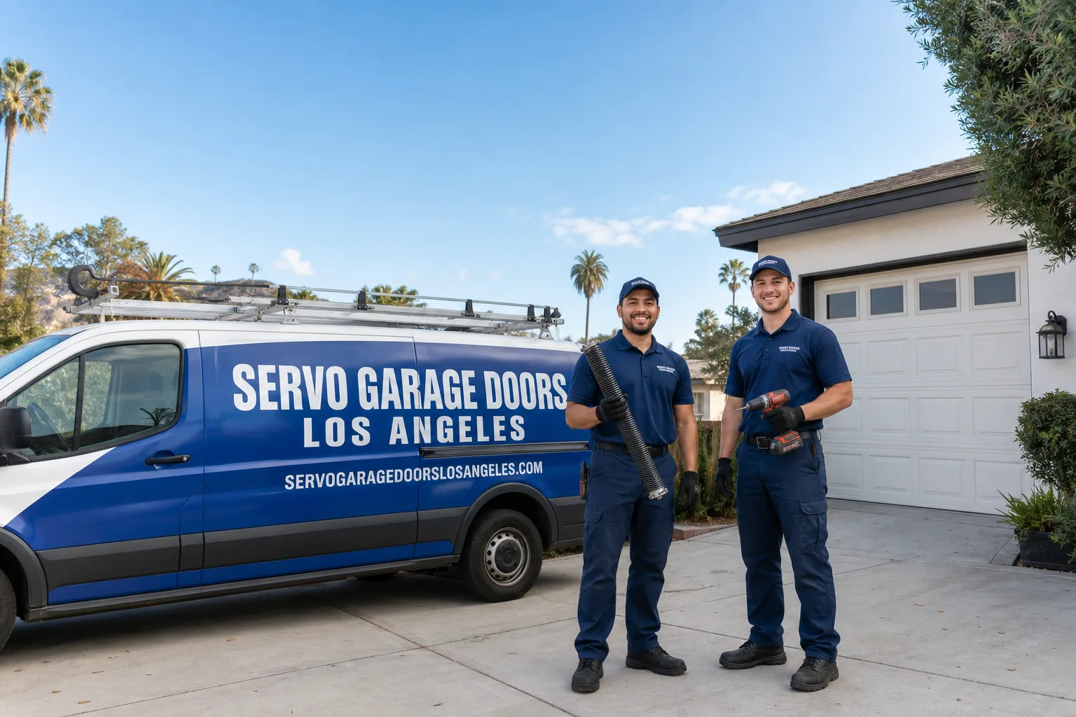 Servo Garage Doors Los Angeles garage door service vehicle and crew in Los Angeles, CA